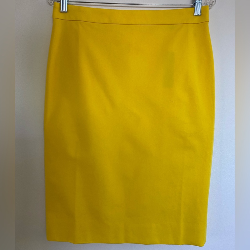 J. Crew No. 2 Pencil Skirt, Sunshine Yellow, Size 6